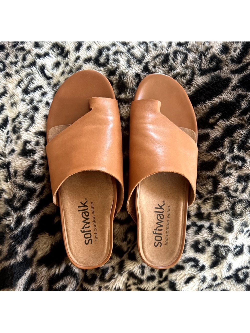 SoftWalk Women's Tan Slide Sandals